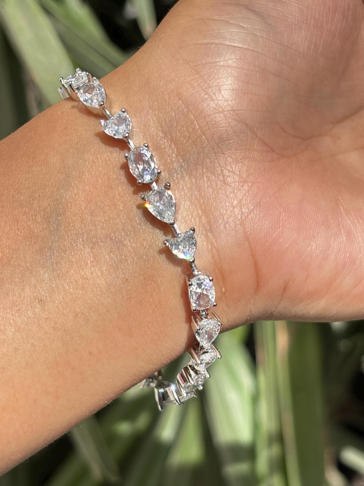 Moissanite Diamond Bracelet Statement Bridal Wedding Style Multi Shape CZ Tennis Bracelet Jewelry Gift