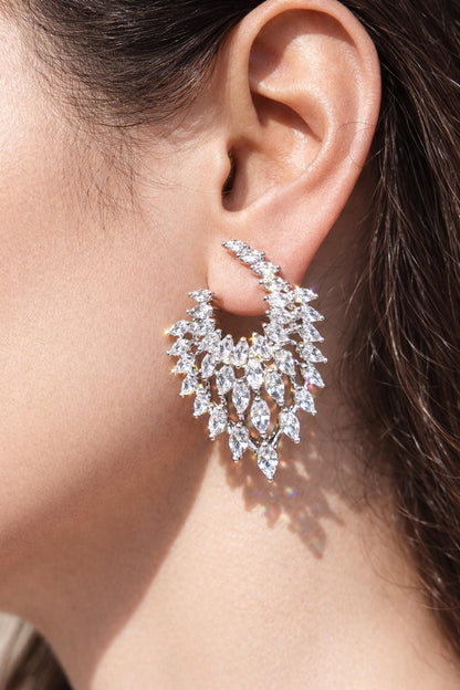 Moissanite Diamond Earrings CZ Large Cubic Zirconia Big Cocktail Jewelry Designer Bride Wedding Gift