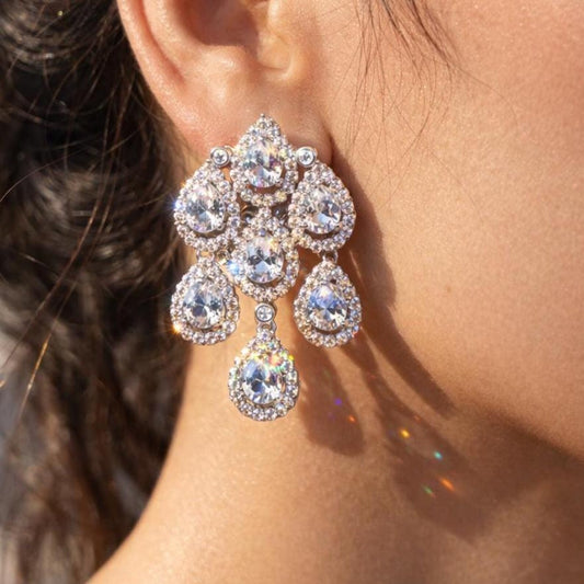 moissanite earrings, diamond earrings, statement earrings, bridal earrings, wedding jewelry, cubic zirconia earrings, luxury earrings, designer earrings, party earrings, cocktail jewelry, gift for her, engagement earrings, trendy earrings, aesthetic jewelry, premium jewelry