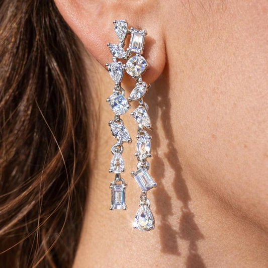 moissanite earrings, diamond earrings, statement earrings, bridal earrings, wedding jewelry, cubic zirconia earrings, luxury earrings, designer earrings, party earrings, cocktail jewelry, gift for her, engagement earrings, trendy earrings, aesthetic jewelry, premium jewelry