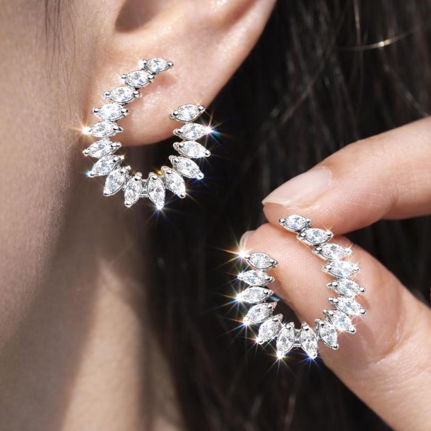 moissanite earrings, diamond earrings, statement earrings, bridal earrings, wedding jewelry, cubic zirconia earrings, luxury earrings, designer earrings, party earrings, cocktail jewelry, gift for her, engagement earrings, trendy earrings, aesthetic jewelry, premium jewelry