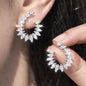 moissanite earrings, diamond earrings, statement earrings, bridal earrings, wedding jewelry, cubic zirconia earrings, luxury earrings, designer earrings, party earrings, cocktail jewelry, gift for her, engagement earrings, trendy earrings, aesthetic jewelry, premium jewelry