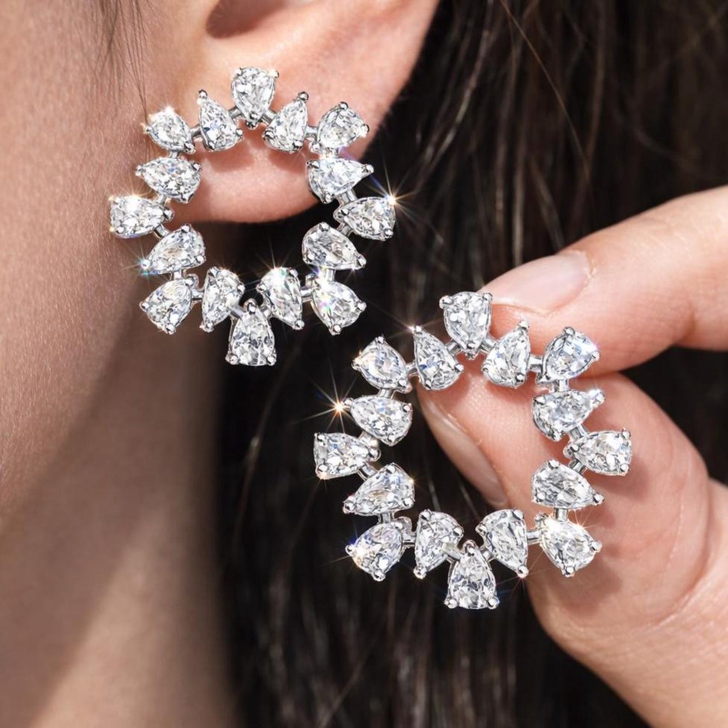 moissanite earrings, diamond earrings, statement earrings, bridal earrings, wedding jewelry, cubic zirconia earrings, luxury earrings, designer earrings, party earrings, cocktail jewelry, gift for her, engagement earrings, trendy earrings, aesthetic jewelry, premium jewelry