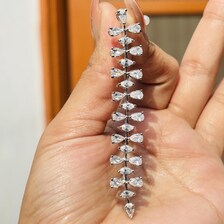 Moissanite Diamond Earrings Chandelier Statement Dangle Drop CZ Moissanite Zircon Wedding Designer Jewelry Gift