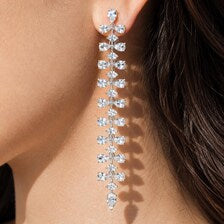 Moissanite Diamond Earrings Chandelier Statement Dangle Drop CZ Moissanite Zircon Wedding Designer Jewelry Gift
