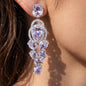 moissanite earrings, diamond earrings, statement earrings, bridal earrings, wedding jewelry, cubic zirconia earrings, luxury earrings, designer earrings, party earrings, cocktail jewelry, gift for her, engagement earrings, trendy earrings, aesthetic jewelry, premium jewelry