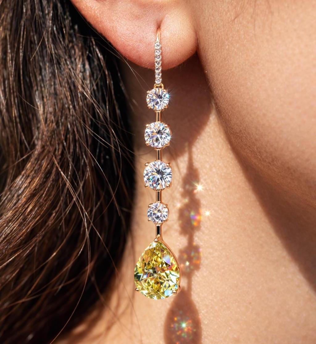 moissanite earrings, diamond earrings, statement earrings, bridal earrings, wedding jewelry, cubic zirconia earrings, luxury earrings, designer earrings, party earrings, cocktail jewelry, gift for her, engagement earrings, trendy earrings, aesthetic jewelry, premium jewelry
