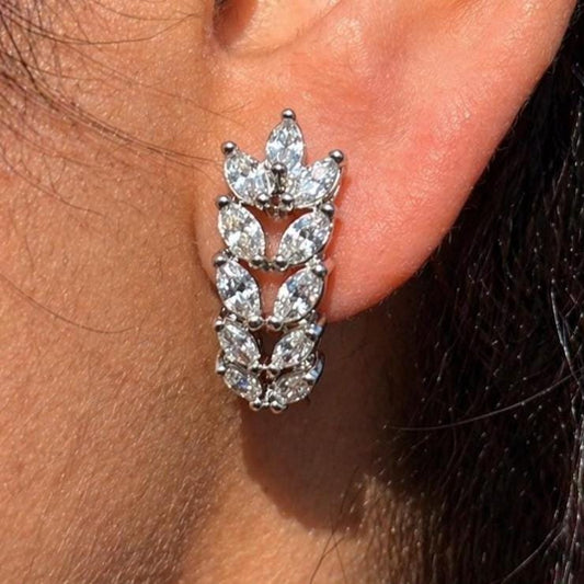 moissanite earrings, diamond earrings, statement earrings, bridal earrings, wedding jewelry, cubic zirconia earrings, luxury earrings, designer earrings, party earrings, cocktail jewelry, gift for her, engagement earrings, trendy earrings, aesthetic jewelry, premium jewelry