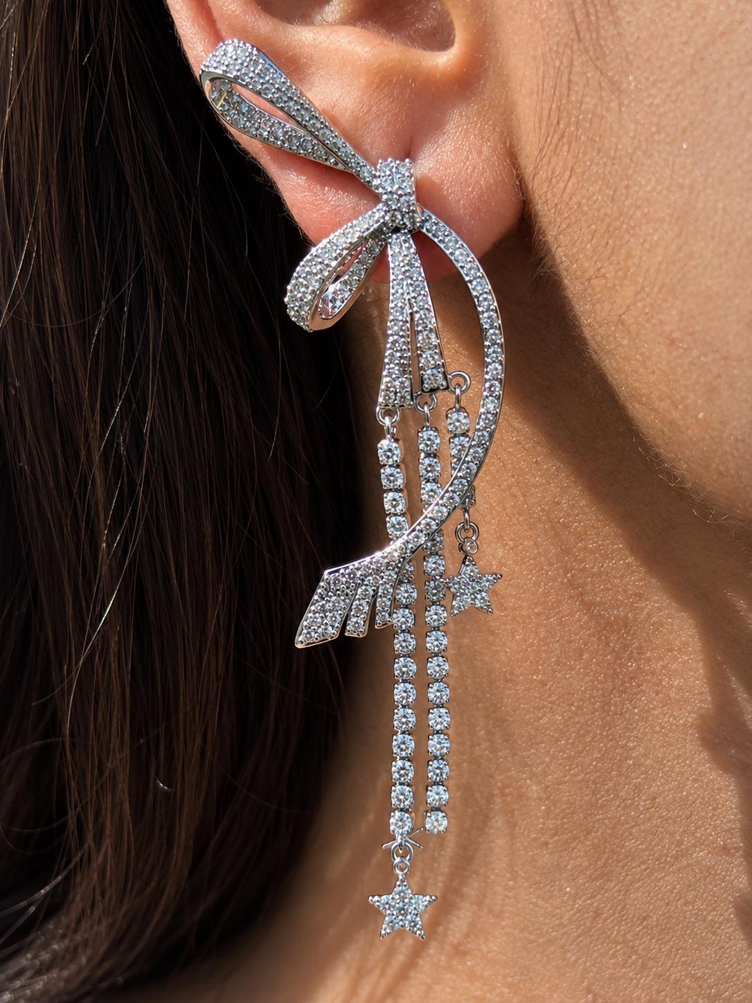 moissanite earrings, diamond earrings, statement earrings, bridal earrings, wedding jewelry, cubic zirconia earrings, luxury earrings, designer earrings, party earrings, cocktail jewelry, gift for her, engagement earrings, trendy earrings, aesthetic jewelry, premium jewelry