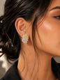 Yellow Diamond Earrings Small Studs Moissanite Statement Canary Yellow Sapphire Jewelry Cubic Zirconia Gift